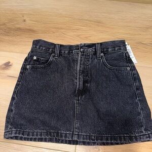 The Denim Forum Classic Black Denim Skirt
